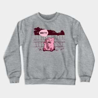 Funny Cute Bacon Pig Drama Cartoon Gift For Bacon Lovers Crewneck Sweatshirt